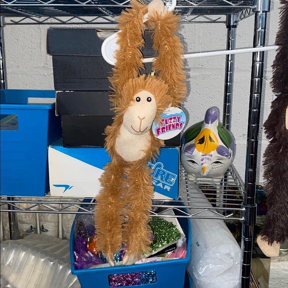 2 NWT Fuzzy Friends Monkey Hanging Soft Lovey Plush Stuffed Animal Toy 16” - Picture 4 of 4